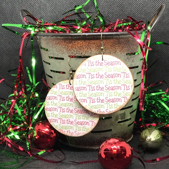 Christmas wooden earrings - Picture 10 of 10